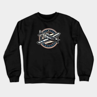 Legendary P-51 Mustang Fighter Aircraft Art Crewneck Sweatshirt